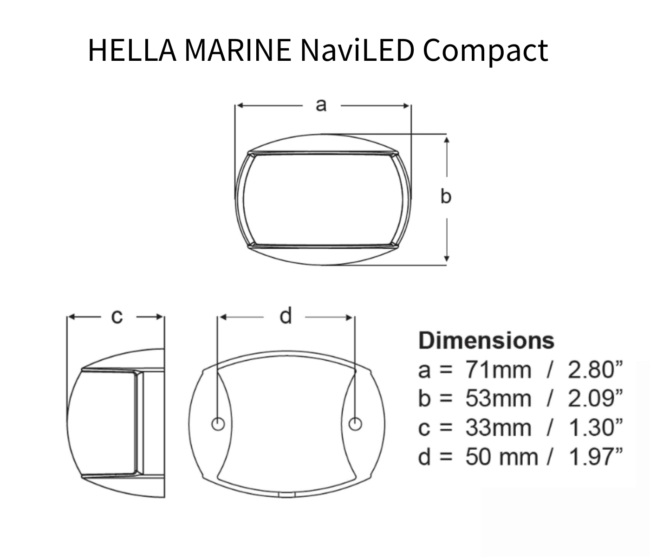 hella marine naviLED compact abmessungen Neptun Yachten