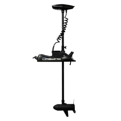 Frontansicht des Haswing Cayman B 55 Bugmotors mit 137 cm Schaft und 660W Motor.