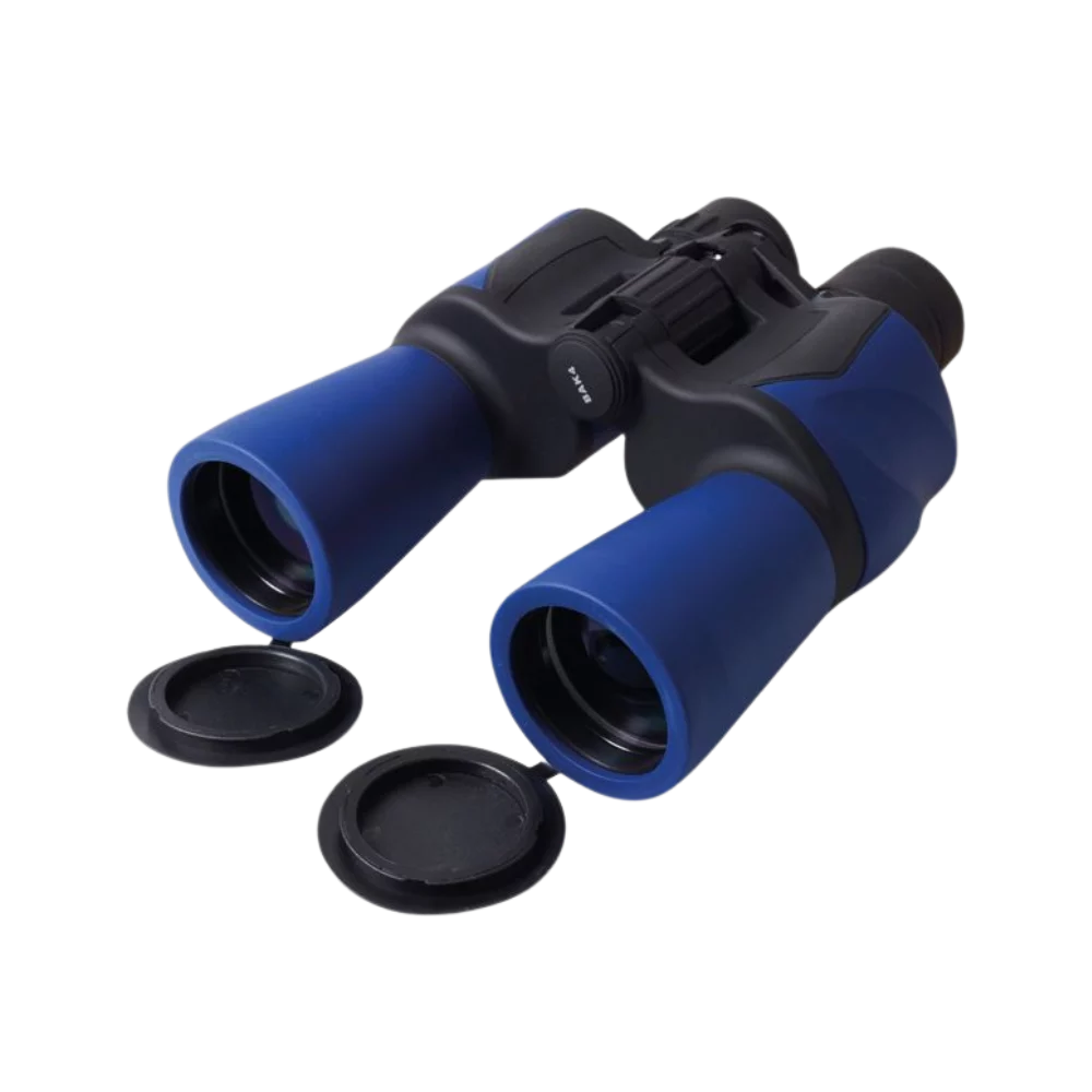 1852 Fernglas Model Watersport 7x50 BaK-4 in Schrägansicht mit abgenommenen Objektivdeckeln