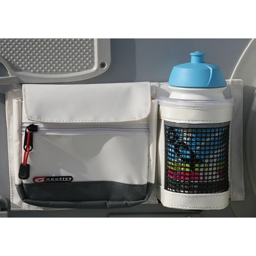G-Nautics Regatta Cockpittasche aus PVC-Tarpaulin mit Reißverschlussfächern und Flaschenhalter, 15×30 cm