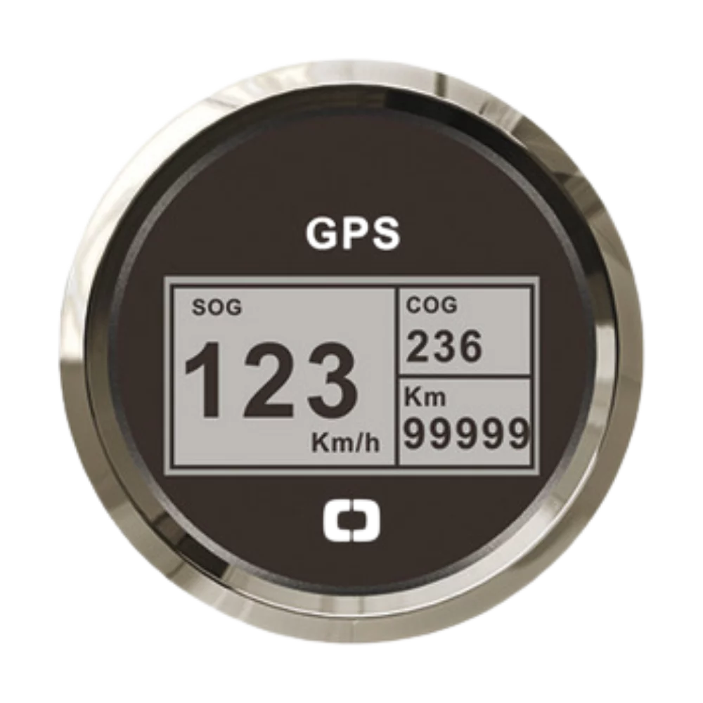 Osculati Geschwindigkeitsmesser GPS mit Kompass, schwarz/poliert – Frontansicht