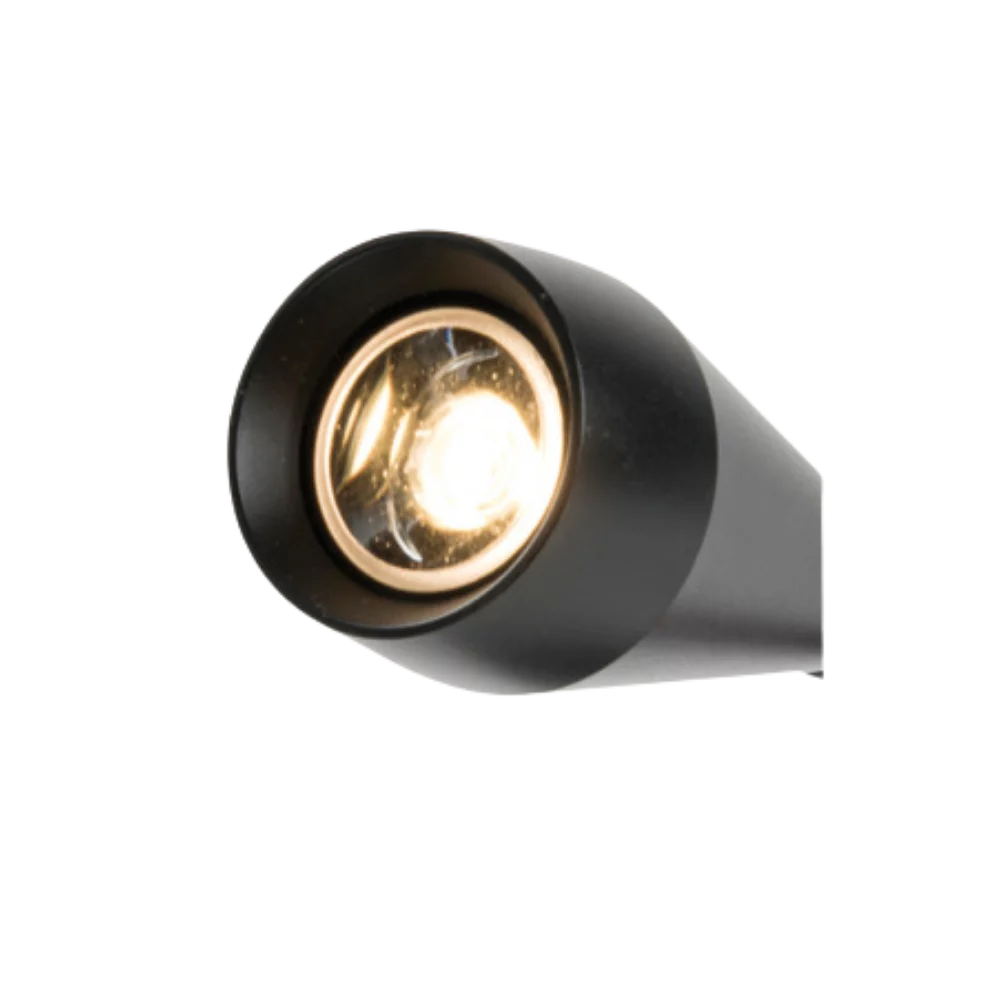 LED-Leselampe 12V, schwarz – dimmbar mit USB-C Osculati LED-Leselampe 12V schwarz – Detailansicht Leuchtenkopf, warmweißes Licht