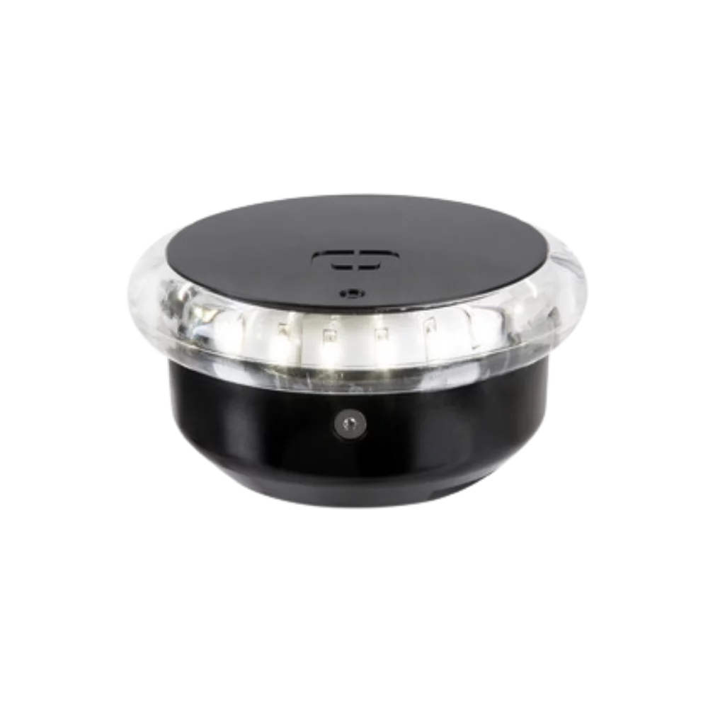 Osculati Discovery Ankerlicht LED 360° – weißes Rundumlicht mit klarem Leuchtring, Gehäuse schwarz